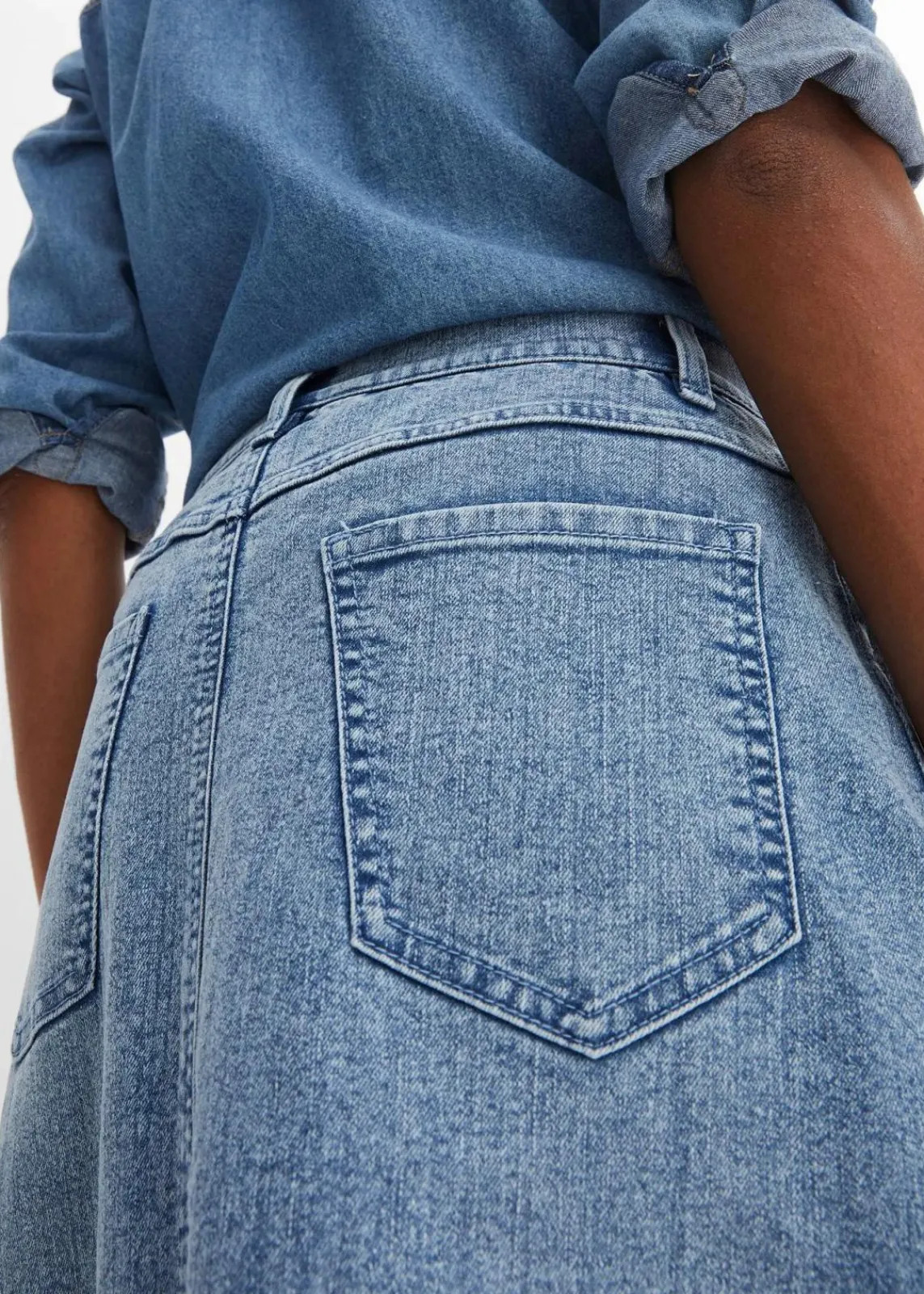 bonprix Bekleidung·Sportbekleidung|Röcke^Jeansrock hellblau denim