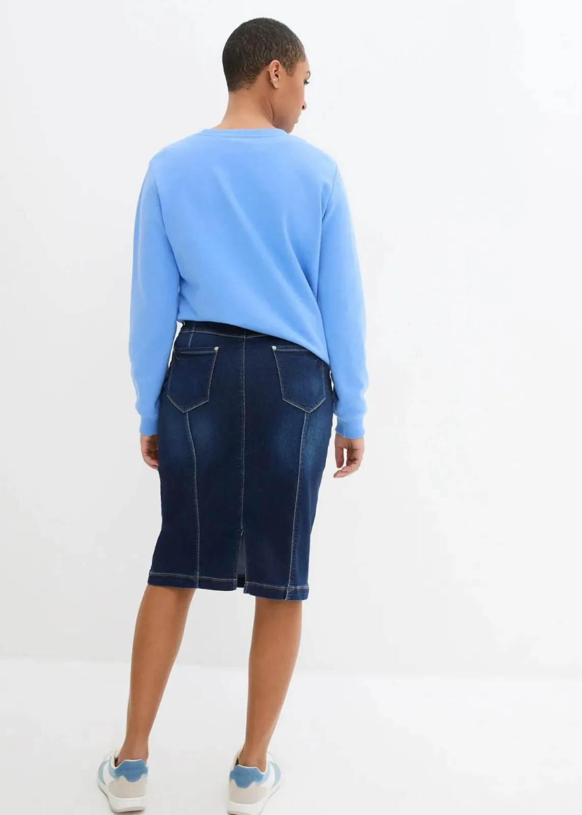 bonprix Bekleidung·Sportbekleidung|Röcke^Jeansrock High Waist, Bequembund nachtblau denim