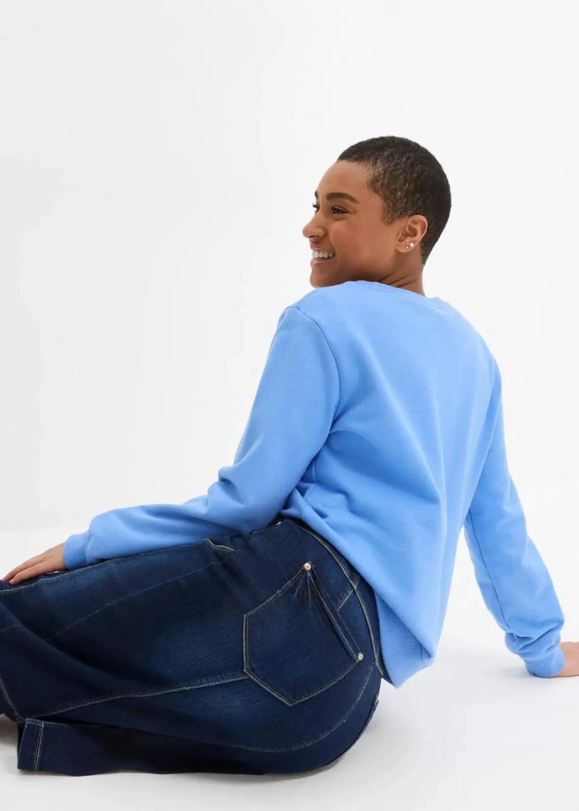 bonprix Bekleidung·Sportbekleidung|Röcke^Jeansrock High Waist, Bequembund nachtblau denim