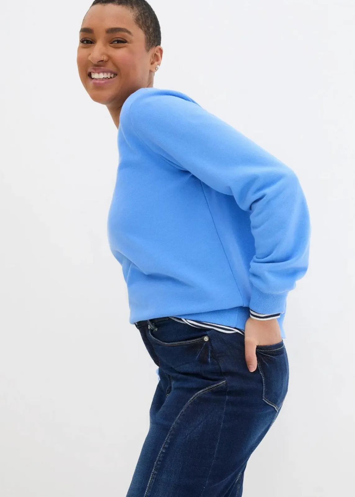 bonprix Bekleidung·Sportbekleidung|Röcke^Jeansrock High Waist, Bequembund nachtblau denim