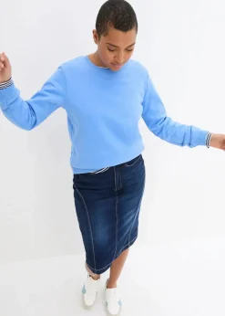 bonprix Bekleidung·Sportbekleidung|Röcke^Jeansrock High Waist, Bequembund nachtblau denim