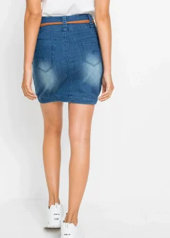 bonprix Röcke^Jeansrock Mid Waist blau denim