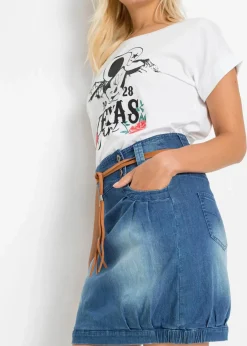 bonprix Röcke^Jeansrock Mid Waist blau denim