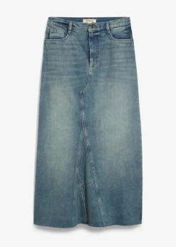 bonprix Bekleidung·Sportbekleidung|Röcke^Jeansrock, Mid Waist, Maxi Length hellblau denim