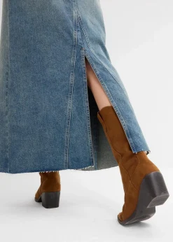 bonprix Bekleidung·Sportbekleidung|Röcke^Jeansrock, Mid Waist, Maxi Length hellblau denim