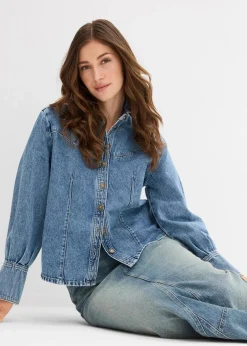 bonprix Bekleidung·Sportbekleidung|Röcke^Jeansrock, Mid Waist, Maxi Length hellblau denim