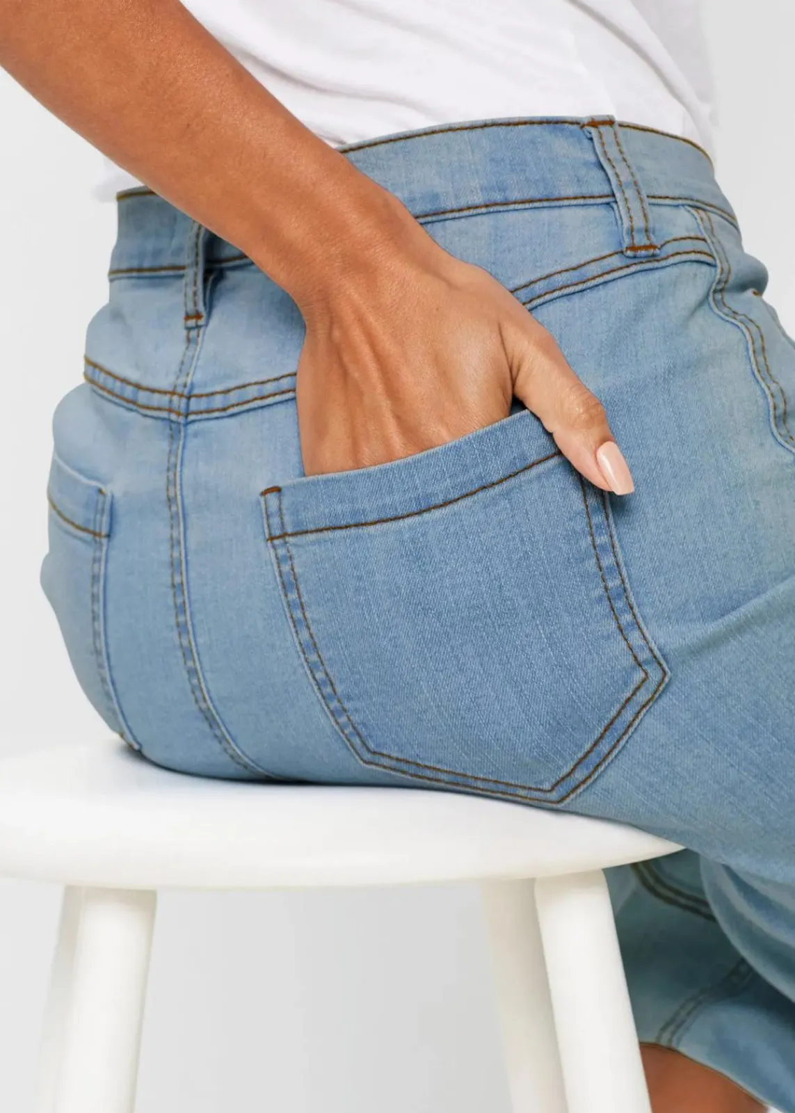 bonprix Bekleidung·Sportbekleidung|Röcke^Jeansrock mit Knöpfen blue bleached