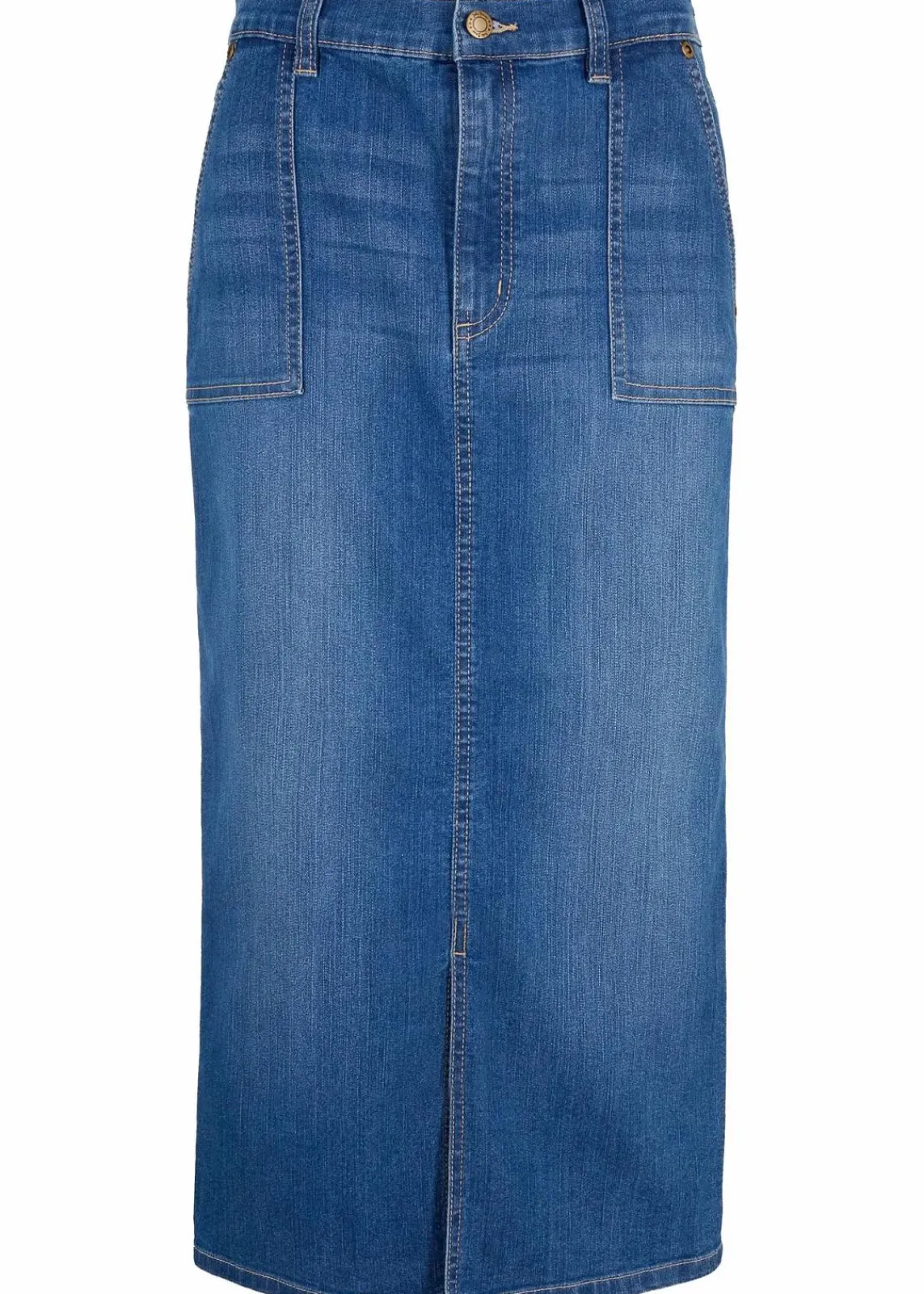 bonprix Bekleidung·Sportbekleidung|Röcke^Jeansrock mit Schlitz blau denim used