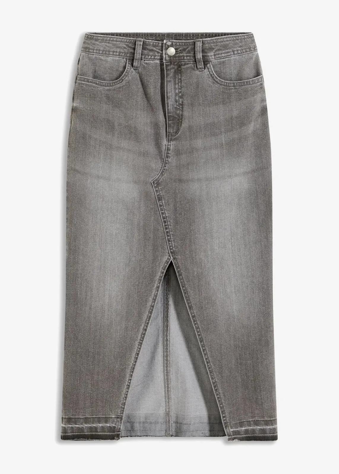 bonprix Bekleidung·Sportbekleidung|Röcke^Jeansrock mit Schlitz hellgrau denim