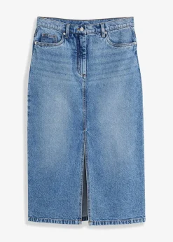bonprix Bekleidung·Sportbekleidung|Röcke^Jeansrock mit Schlitz blau denim