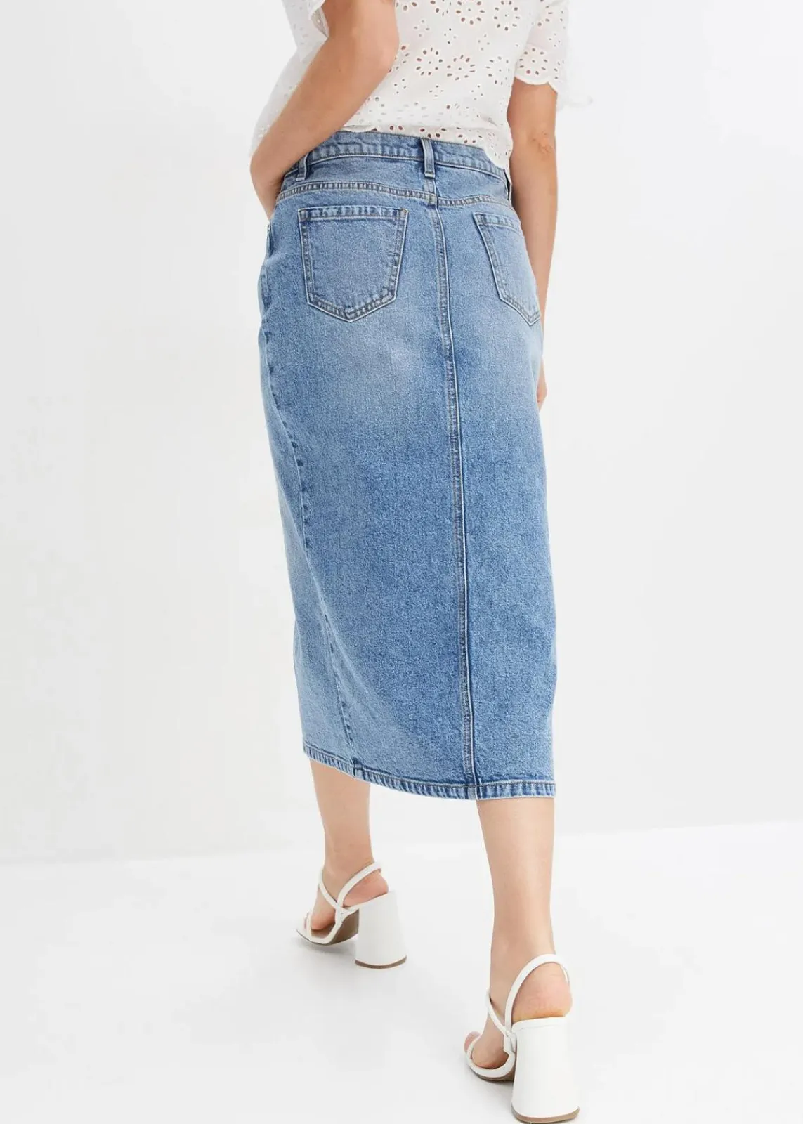 bonprix Bekleidung·Sportbekleidung|Röcke^Jeansrock mit Schlitz blau denim