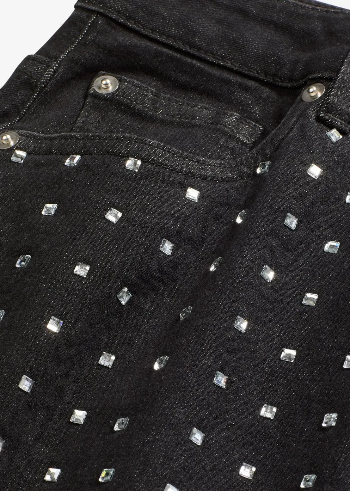bonprix Bekleidung·Sportbekleidung|Röcke^Jeansrock mit Strassapplikation schwarz denim