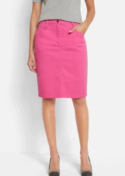 bonprix Röcke|Bekleidung·Sportbekleidung^Jeansrock, Stretch flamingopink