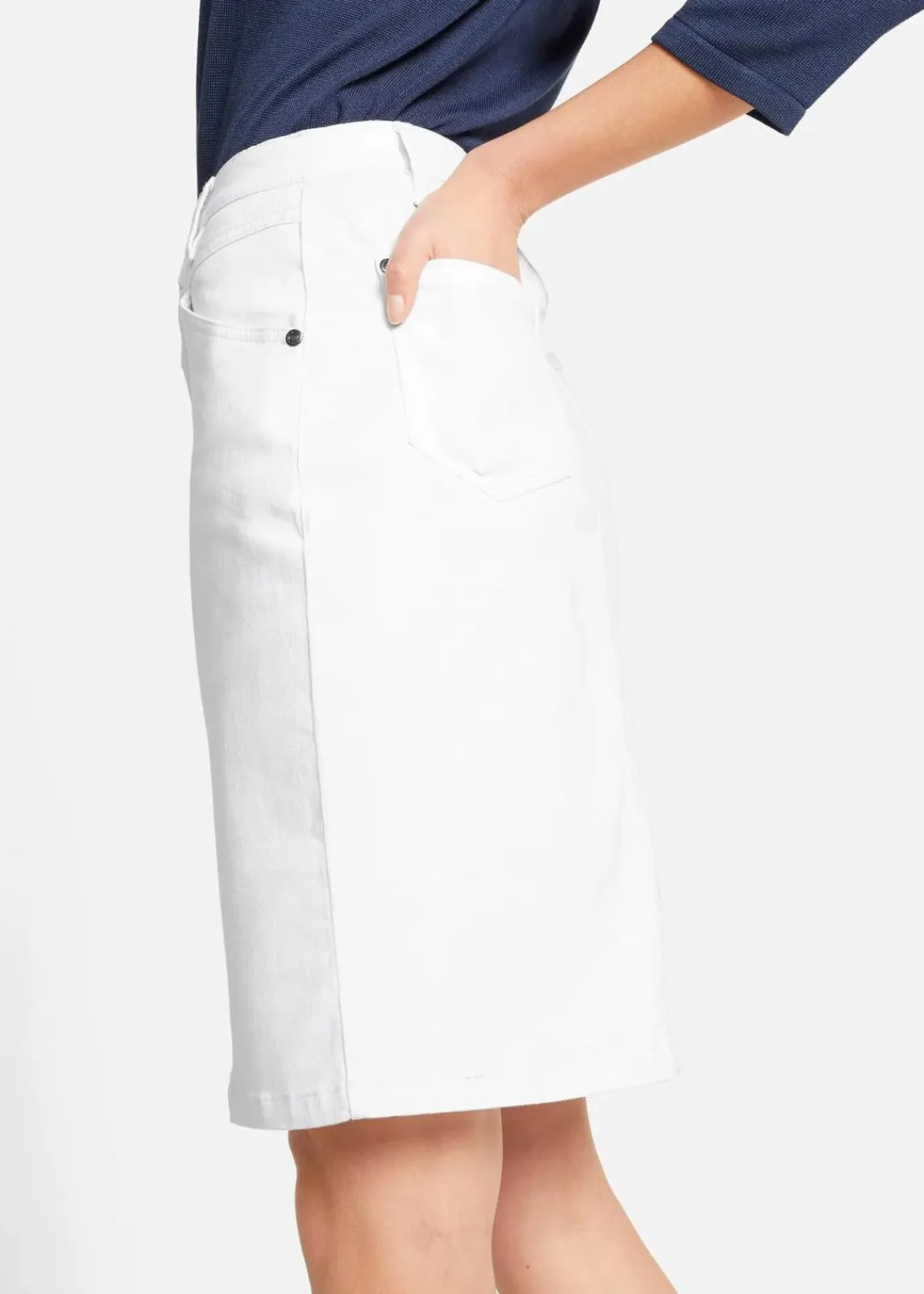 bonprix Röcke|Bekleidung·Sportbekleidung^Jeansrock, Stretch weiß