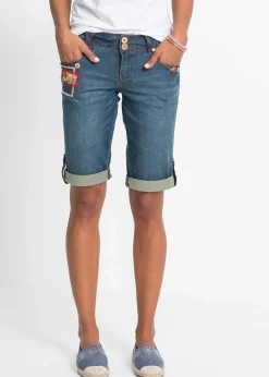 bonprix Shorts|Jeans^Jeans-Shorts blau denim geblümt