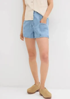 bonprix Bekleidung·Outdoorbekleidung|Bekleidung·Shirts & Tops^Jeans-Shorts High Waist, Bequembund eisblau denim used