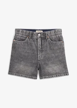 bonprix Jeans|Shorts^Jeans-Shorts High Waist, Low Stretch schwarz denim used