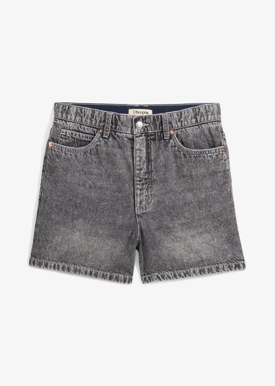 bonprix Jeans|Shorts^Jeans-Shorts High Waist, Low Stretch schwarz denim used