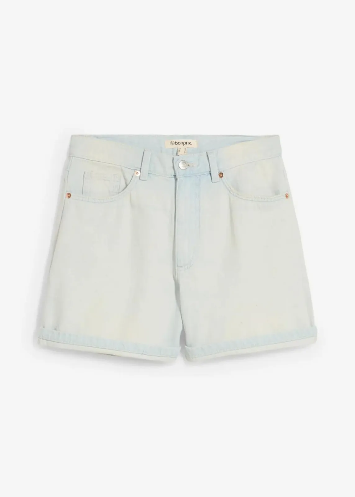 bonprix Jeans|Shorts^Jeans-Shorts High Waist, Low Stretch eisblau denim used