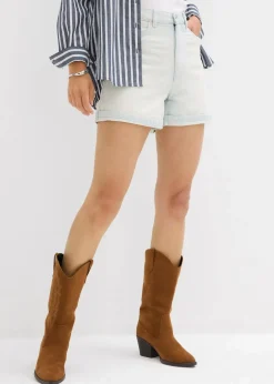 bonprix Jeans|Shorts^Jeans-Shorts High Waist, Low Stretch eisblau denim used