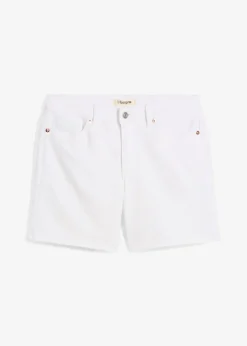 bonprix Bekleidung·Outdoorbekleidung|Bekleidung·Shirts & Tops^Jeans-Shorts Mid Waist weiß