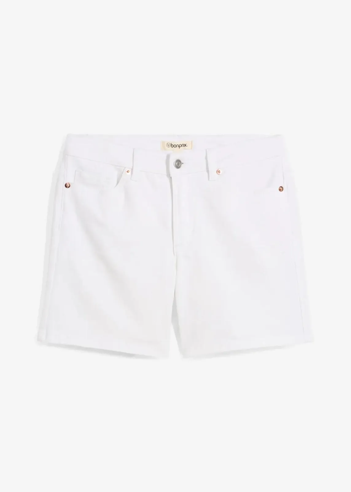 bonprix Bekleidung·Outdoorbekleidung|Bekleidung·Shirts & Tops^Jeans-Shorts Mid Waist weiß