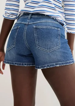 bonprix Jeans|Shorts^Jeansshorts, Mid Waist blau denim used