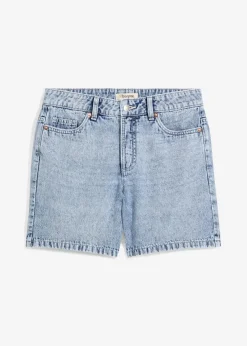bonprix Jeans|Shorts^Jeans-Shorts Mid Waist eisblau denim used