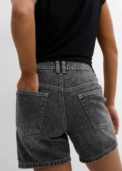 bonprix Jeans|Shorts^Jeans-Shorts Mid Waist schwarz denim used