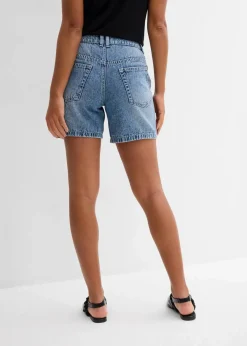 bonprix Jeans|Shorts^Jeans-Shorts Mid Waist blau denim used