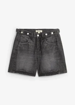 bonprix Jeans|Shorts^Jeans-Shorts Mid Waist, Low Stretch schwarz denim used