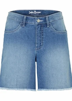 bonprix Bekleidung·Outdoorbekleidung|Bekleidung·Shirts & Tops^Jeansshorts, Mid Waist, Stretch hellblau denim