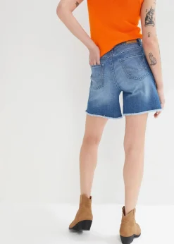 bonprix Bekleidung·Outdoorbekleidung|Bekleidung·Shirts & Tops^Jeansshorts, Mid Waist, Stretch hellblau denim