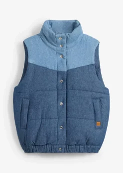 bonprix Bekleidung·Hosen|Jacken & Mäntel^Jeans-Steppweste blau denim