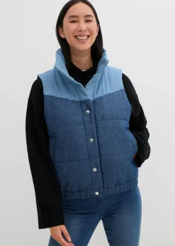 bonprix Bekleidung·Hosen|Jacken & Mäntel^Jeans-Steppweste blau denim