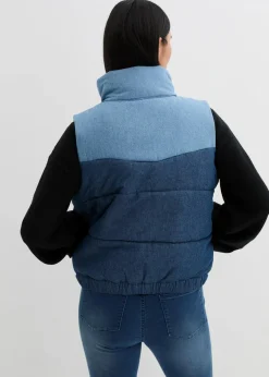 bonprix Bekleidung·Hosen|Jacken & Mäntel^Jeans-Steppweste blau denim