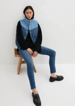 bonprix Bekleidung·Hosen|Jacken & Mäntel^Jeans-Steppweste blau denim