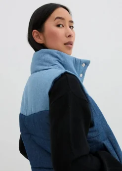 bonprix Bekleidung·Hosen|Jacken & Mäntel^Jeans-Steppweste blau denim