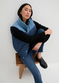 bonprix Bekleidung·Hosen|Jacken & Mäntel^Jeans-Steppweste blau denim