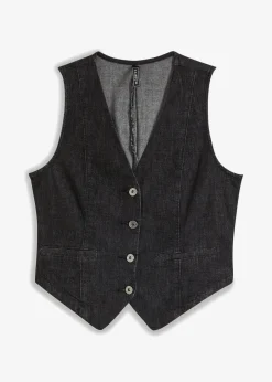 bonprix Nachhaltigere Materialien|Jacken & Mäntel^Jeansweste schwarz denim