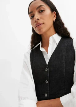 bonprix Nachhaltigere Materialien|Jacken & Mäntel^Jeansweste schwarz denim