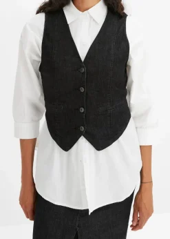 bonprix Nachhaltigere Materialien|Jacken & Mäntel^Jeansweste schwarz denim
