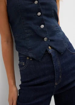 bonprix Bekleidung·Hosen|Jacken & Mäntel^Jeansweste dunkelblau denim used