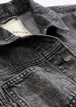 bonprix Jacken & Mäntel|Bekleidung·Hosen^Jeansweste aus Baumwolle dunkelgrau denim used
