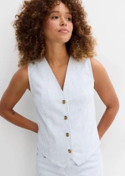 bonprix Bekleidung·Hosen|Jacken & Mäntel^Jeansweste, gestreift weiß gestreift