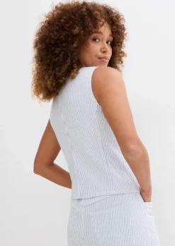 bonprix Bekleidung·Hosen|Jacken & Mäntel^Jeansweste, gestreift weiß gestreift