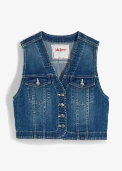 bonprix Bekleidung·Hosen|Jacken & Mäntel^Jeansweste mit Stretch blau denim used