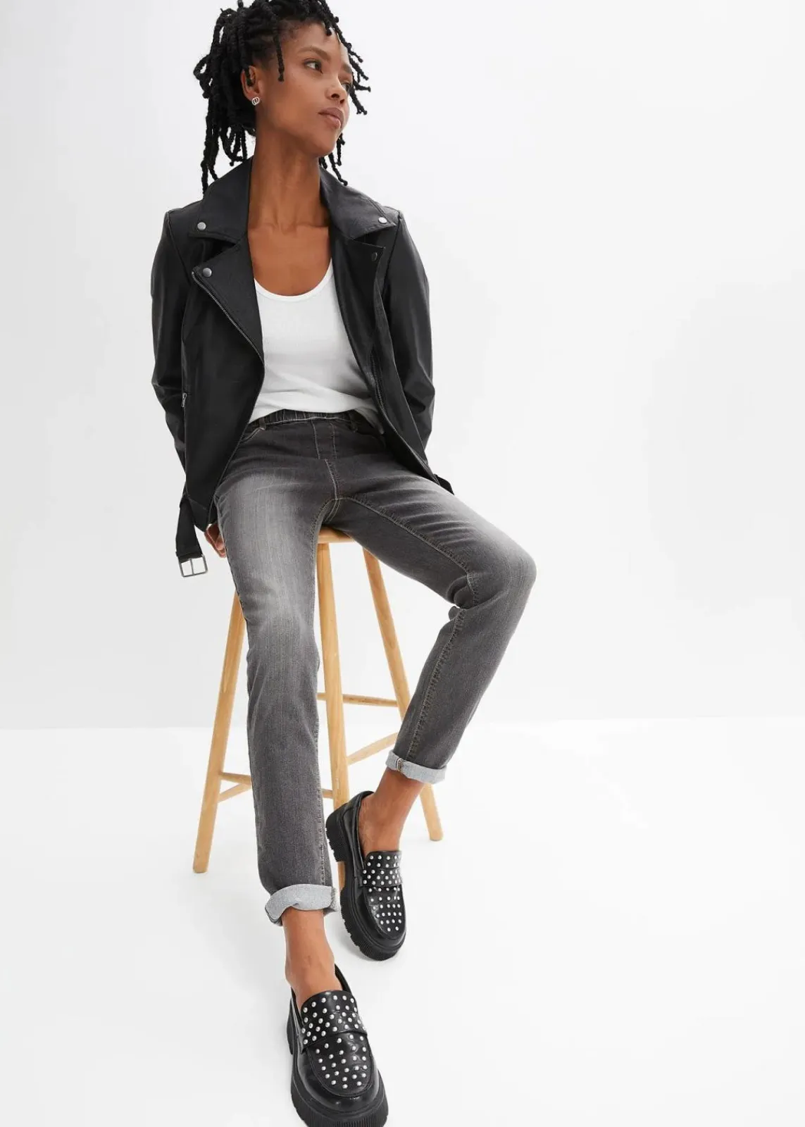 bonprix Bekleidung·Shirts & Tops|Jeans^Jeggings schwarz denim