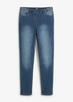 bonprix Jeans|Kurzgrößen^Jeggings Mid Waist, Bequembund blau denim