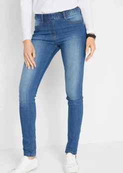 bonprix Jeans|Kurzgrößen^Jeggings Mid Waist, Bequembund blau denim
